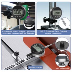 HDLNKAK Electronic Digital Dial Indicator Gauge 0-12.7mm/0.5” Inch/Metric Con…