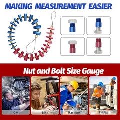 Nut and Bolt Thread Checker Inch & Metric Thread Gauge Nut and Bolt Size Gauge