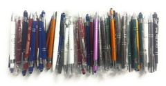 50ct Wholesale Lot Mixed Metal Misprint Pens: Retractable Click Ballpoint Gel