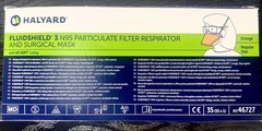 Halyard Fluidsheild N95 Surgical Face Masks- ASTM Level 3, Regular size 35ct.