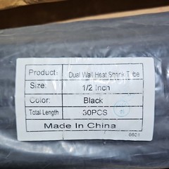 Perfect Vision Heat Shrink Tubing PV-HS050X48-BLK, 1/2″ x 48″, 3:1 Black (30)