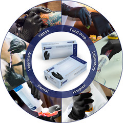 1st Choice Black Nitrile Disposable Exam/Medical Gloves 3 Mil, Latex-Free, 100