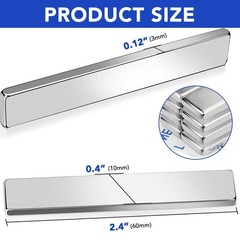Magnets 6pcs Neodymium Magnet 2.36×0.39×0.12inch Strong Rare Earth with Adhes…