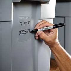 Permanent Markers, Fine Point, Black, 12 Count