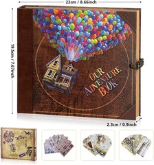 Adventure Book Vintage Travel Photo Album Scrapbook with Large Capacity