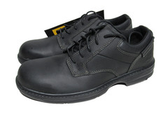 Caterpillar Oversee Oxford Steel Toe Work Shoe Black Leather SRX Mens Size 8.5 W