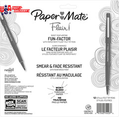 Paper Mate Flair Felt Tip Pens, Medium Point (0.7Mm), 12 Count – for Arts & Craf