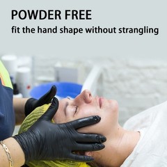 Black Vinyl Gloves Disposable Powder-Free Latex-Free Food Safe 100 Count