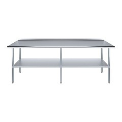 24 in. x 96 in. Stainless Steel Work Table with 1.5 in. Backsplash