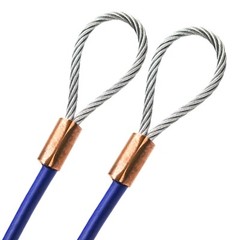 1/4″ Metal Wire Rope Cable Copper Sleeves, Loop Ends PVC Gray Pink Blue 1ft-75ft