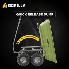 Gorilla Carts Poly Garden Dump Cart Camping Wagon, 600 Pound Capacity, Green