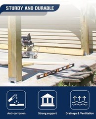 10Pcs 4×4 Concrete Deck Post Anchor Base Adjustable Metal Post Bracket Post Base