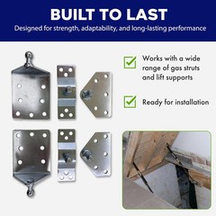 Hatchlift Mounting Brackets – Adjustable Shock Mount Kit with Ball Studs, Nyl…
