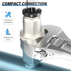 Female Straight 1/4 Inch Tube OD x 1/4 Inch NPT Thread Push to Connect Fittin…