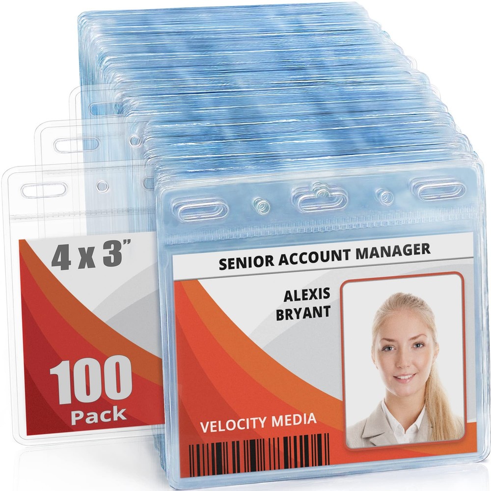 Mifflin-USA Card Protector (4×3 Inch, Clear, Bulk 100 Pack) Quick 4×3″, Clear