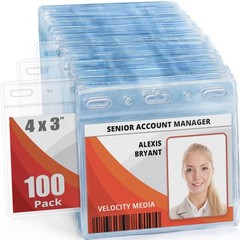 Mifflin-USA Card Protector (4×3 Inch, Clear, Bulk 100 Pack) Quick 4×3″, Clear