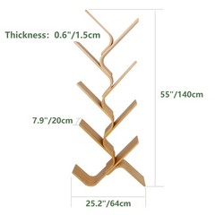 Briteman 8-Tier Floor Bamboo Tree Modern Standing Bookcase Office Book Storage