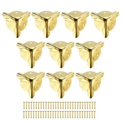 18x18x18mm Metal Box Corner Protectors Edge Guard Iron Gold Tone 48pcs