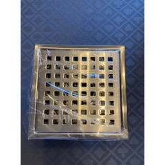 SUS304 Stainless Steel Square Shower Floor Drain Brushed Finish Grid Grate