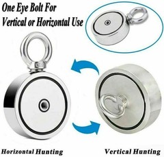 800lbs Magnet Fishing Kit Double Side Pull Force Strong Neodymium Carabiner Rope