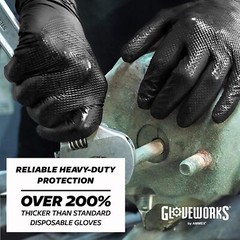 X Large Pack of 100 Black Nitrile Gloves 6 Mil Disposable Protective Gloves
