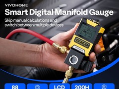 Digital HVAC Manifold Gauge AC Refrigerant R134a R410a R32 R1234yf R454B w/ LCD