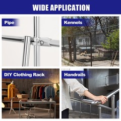 4Pcs Tee Structural Pipe Connectors 1″ Fit Pipe Dia 3 Way