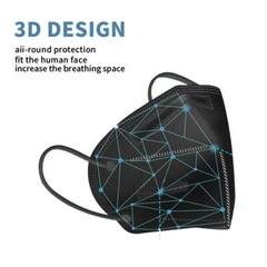 50/100 Pcs Black KN95 Face Mask 5 Layers Cover Protection Respirator Masks KN95