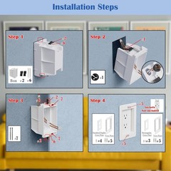 Recessed Outlet/Electrical Box Single Gang, Outlet White-1 Pack