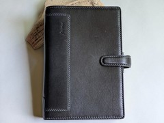 Filofax Holborn Personal Bible Size Black Full Grain Buffalo Leather Used