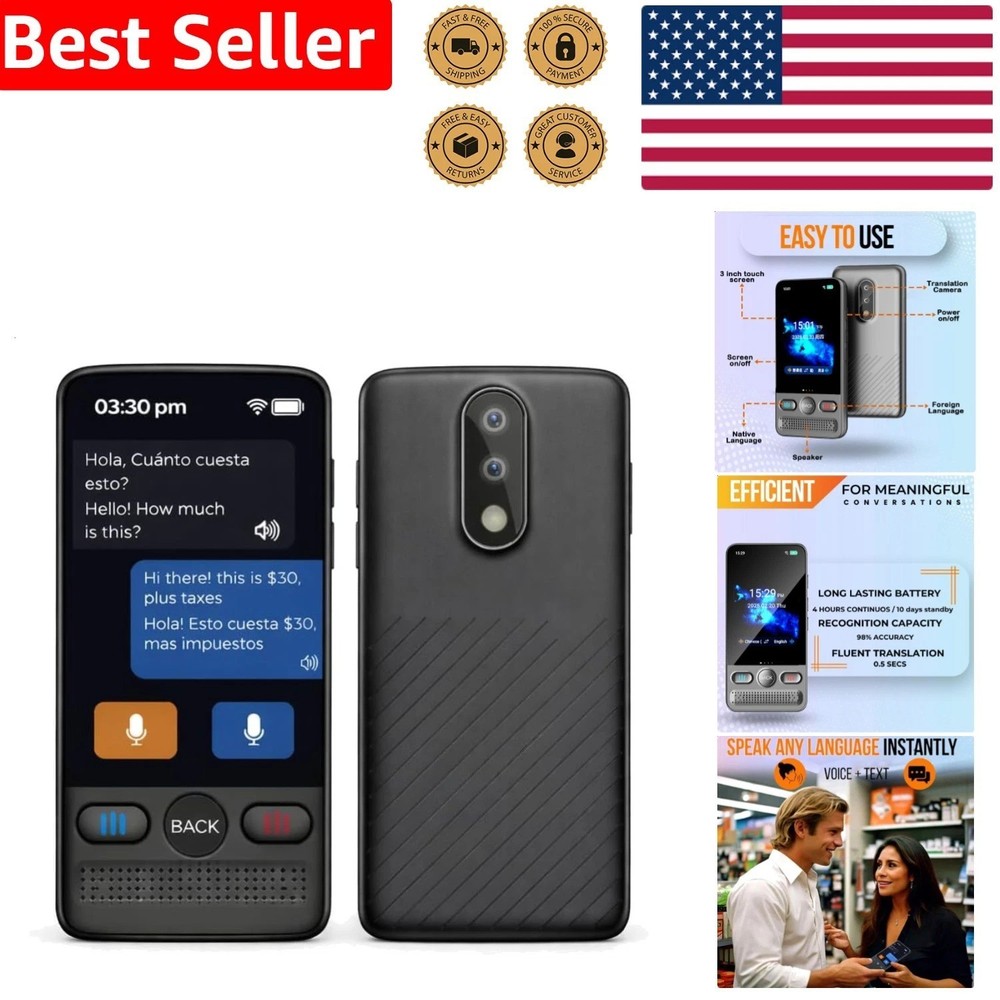 Instant Voice Translator Device 160 Languages Real-Time Text Offline Two-Way