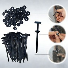 100 PCS Nylon Universal Cable Tie Buckle+Heavy Duty Self-Locking Zip Ties Holder