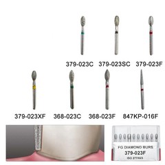 7Type Dental Burs Diamond Round End Taper Football Long Ball High Speed 379 368