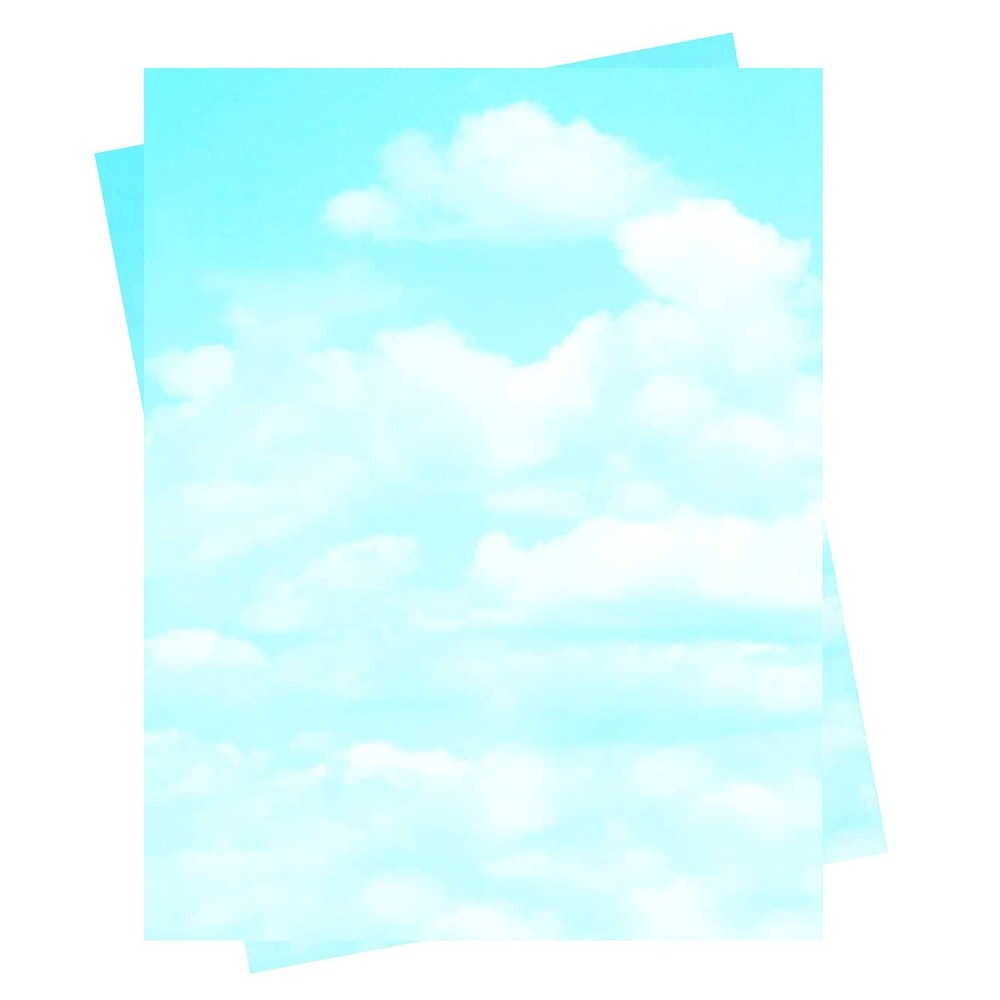 100 Pack Clouds Writing Paper 8.5×11 Acid Free Inkjet Laser Compatible 24 lb