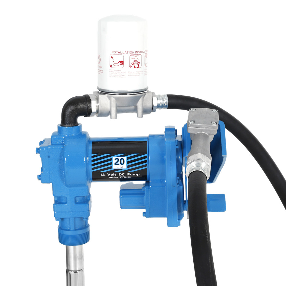 20GPM Fuel Transfer Pump with Nozzle Kit w/ Particulate Filter 12V DC