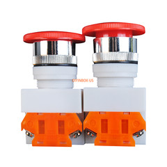 2X Emergency Stop Switch Push Button Mushroom Emergency Shut Off Switch Button