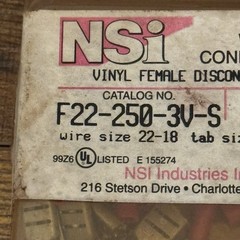 NSI Industries F22-250-3V-S .250x.032 Vinyl Female Disconnects 24 USA Vintage