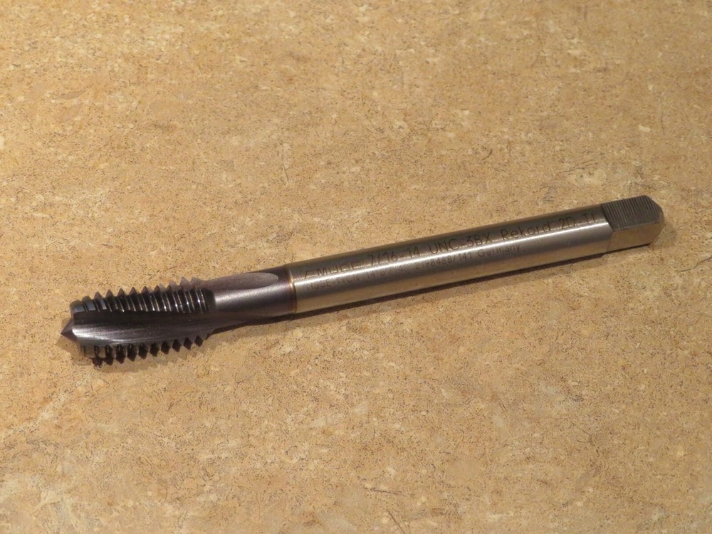 EMUGE 7/16″-14 NC 3B Spiral Point Plug Machine TiCN Coated Tap HSSE Germany