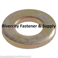 (50) 3/8 Inch Grade 8 USS Flat Washers 3/8″ Thru Hardened Washer Yellow Zinc