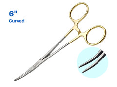 Artery Forceps 6″ Curved Hemostat Mosquitoes Gold Plated Handle ARTMAN