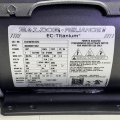 BALDOR RELIANCE Motor 230V/1HP 12″L x 6″W x 11″H Grey EC8100T8H1DF4
