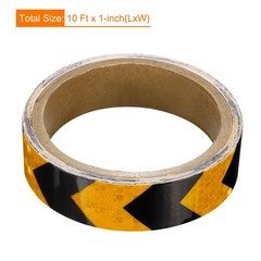 Reflective Tape 1 Roll 10 Ft x 1″ Safety Tape Reflector Arrow Yellow Black