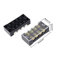 2Pcs 4 Position Dual Rows Barrier Block Terminal Strip for Machine 600V 25A Wire