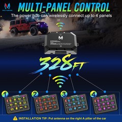 MICTUNING P1s RGB Switch Panel Wireless Range 328FT Toggle Circuit Relay System