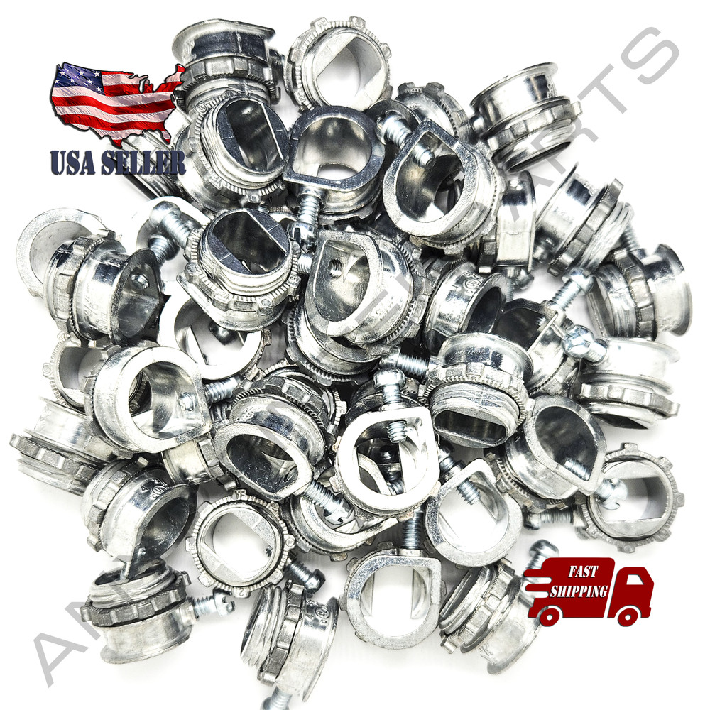 Lot 100 pcs 3/8 in Flexible Metal Conduit (FMC) AC (BX) Set Screw Box Connector