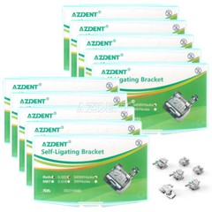 AZDENT Dental Self-Ligating Bracket Buccal Tube MBT Roth 0.022 Hooks 345/Tool