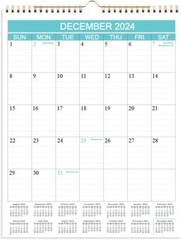 2024-2025 Calendar – Wall from Apr 2024 8.5 inches X 11 inches, Blue