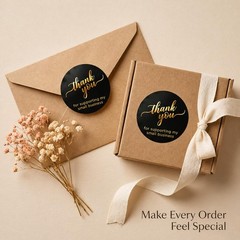 500 Thank You for Supporting My Small Business Stickers – 1.5 Inch, Black 1
