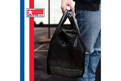 Black T-Shirt Carryout Bags 11.5″x6.5″x22″ 1000 Count Durable Bulk