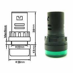 5PCS Green 22mm AC/DC110V LED Indicator Light Power Signal Panel Lamp AD16-22D/S